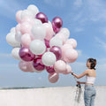 Helium Balloons Bouquet  Fashion Pink, Chrome Mauve, Fashion White
