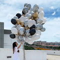 Helium Balloons Bouquet Chrome Gold, Chrome Silver, Pearl Black, Pearl White