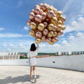 Helium Balloons Bouquet Chrome Gold & Chome Rose Gold