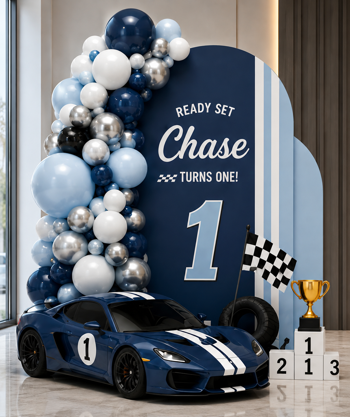 Race car theme blue