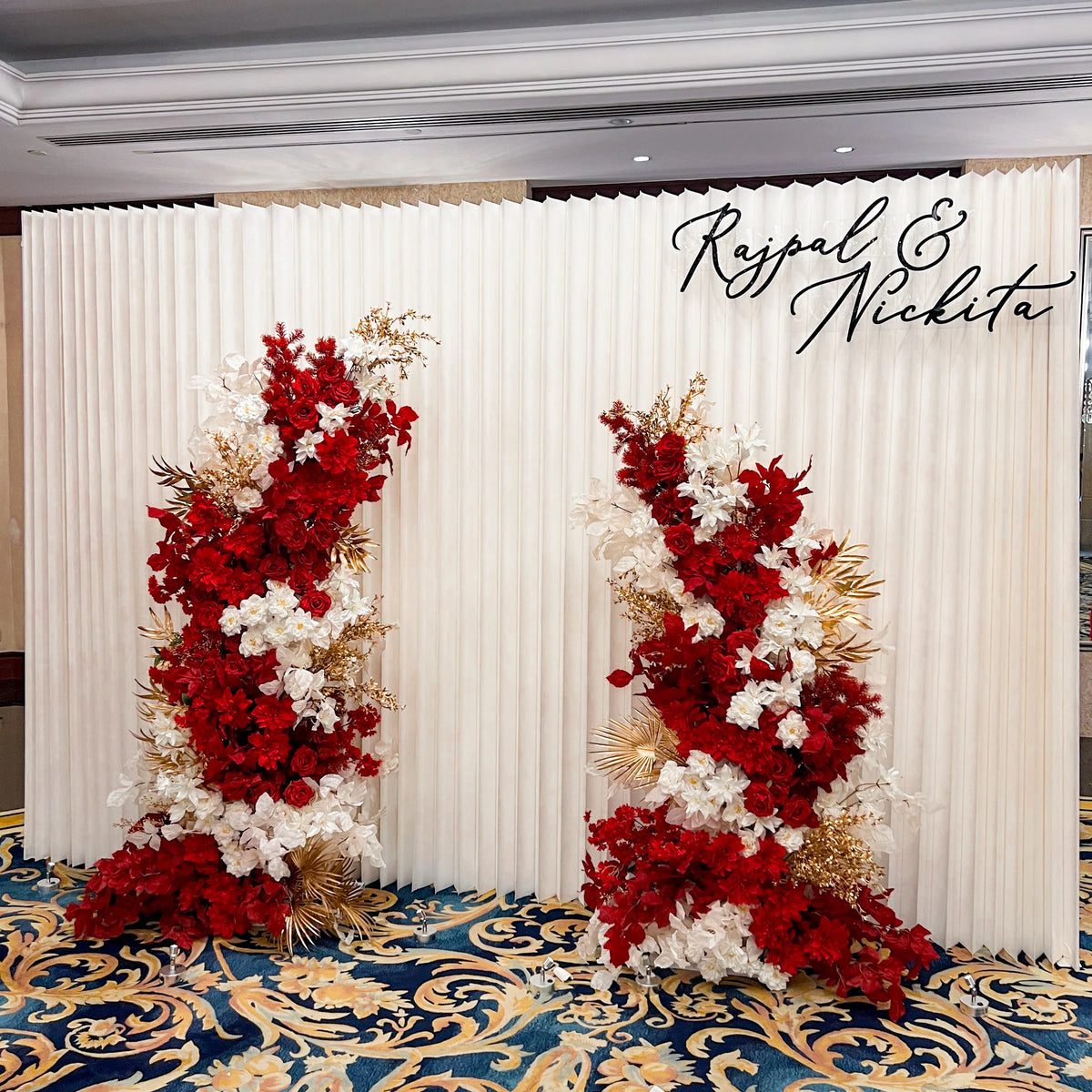Pleated Backdrop With custom name