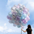 Helium Balloons Bouquet  Pearl Lilac, Pearl Light Blue, Pearl Silver, Confetti Princess