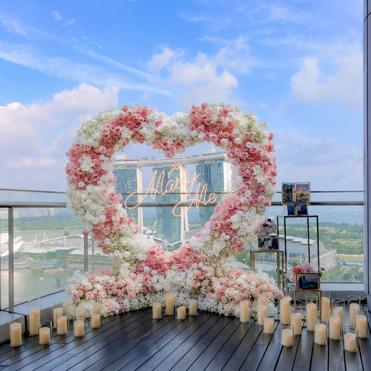 Floral Heart Proposal arch