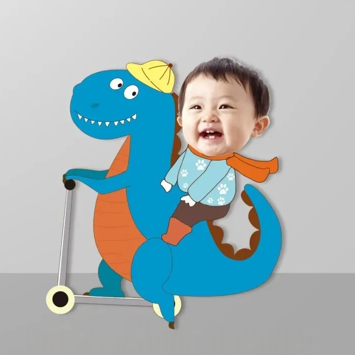 Riding dino custom cutout
