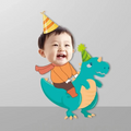 Custom dino cutout baby face