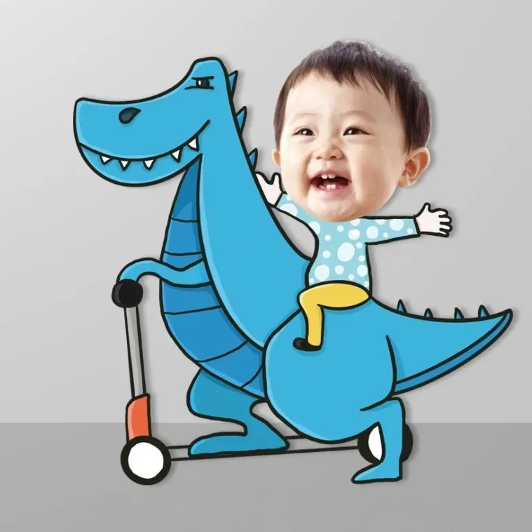 Custom baby cutout dino