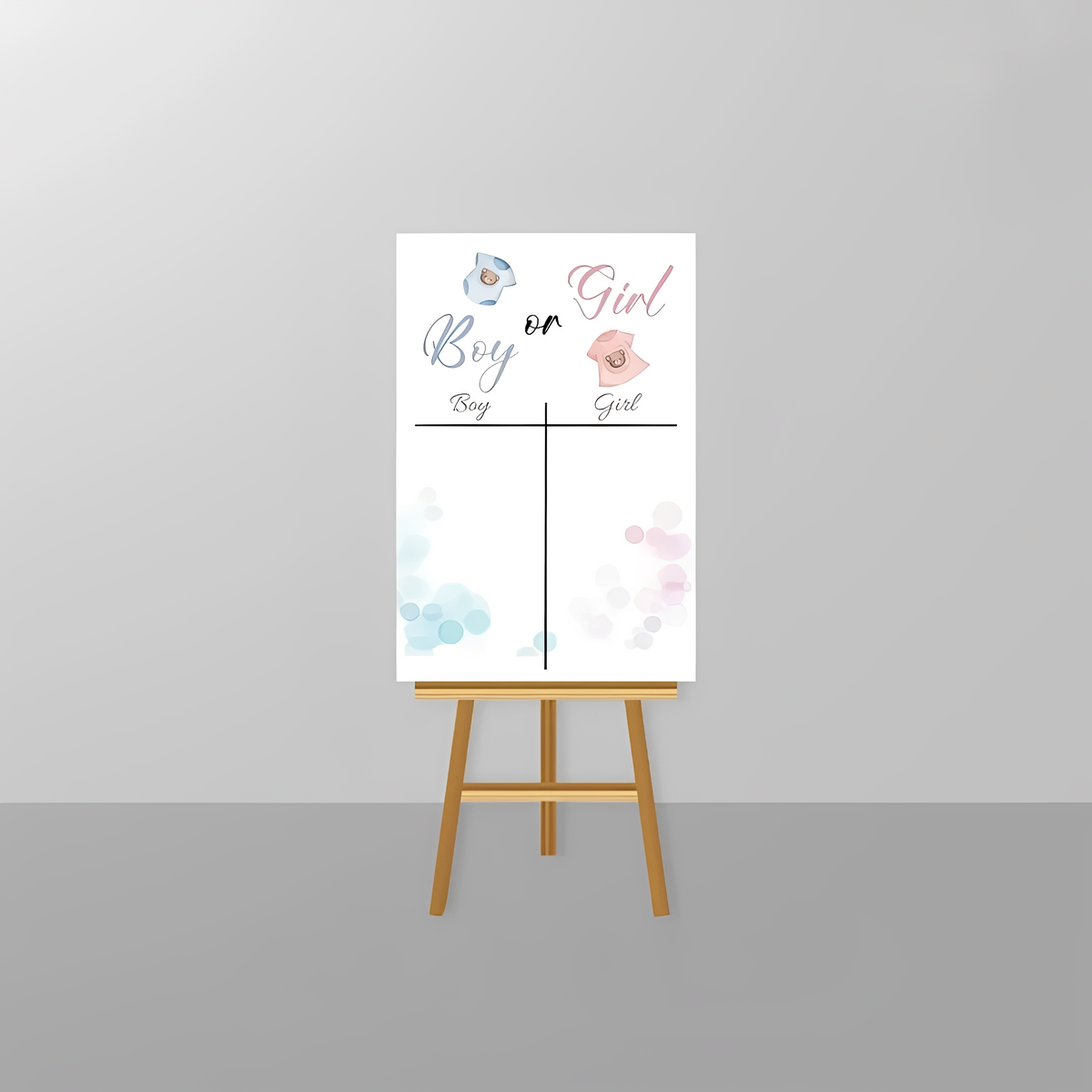 Gender Reveal Voting Board
