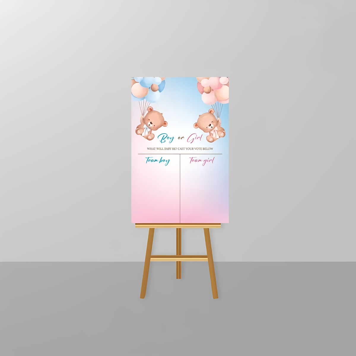 Gender Reveal Voting Board